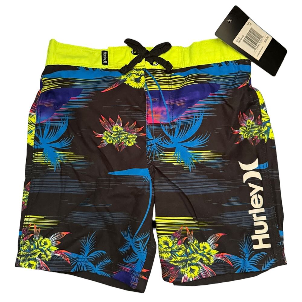 Hurley Boys Tropical Print Surf Board Swim Shorts $38 Size 3T